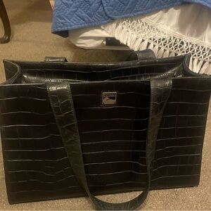 Dooney & Bourke Black Croc-Embossed Briefcase